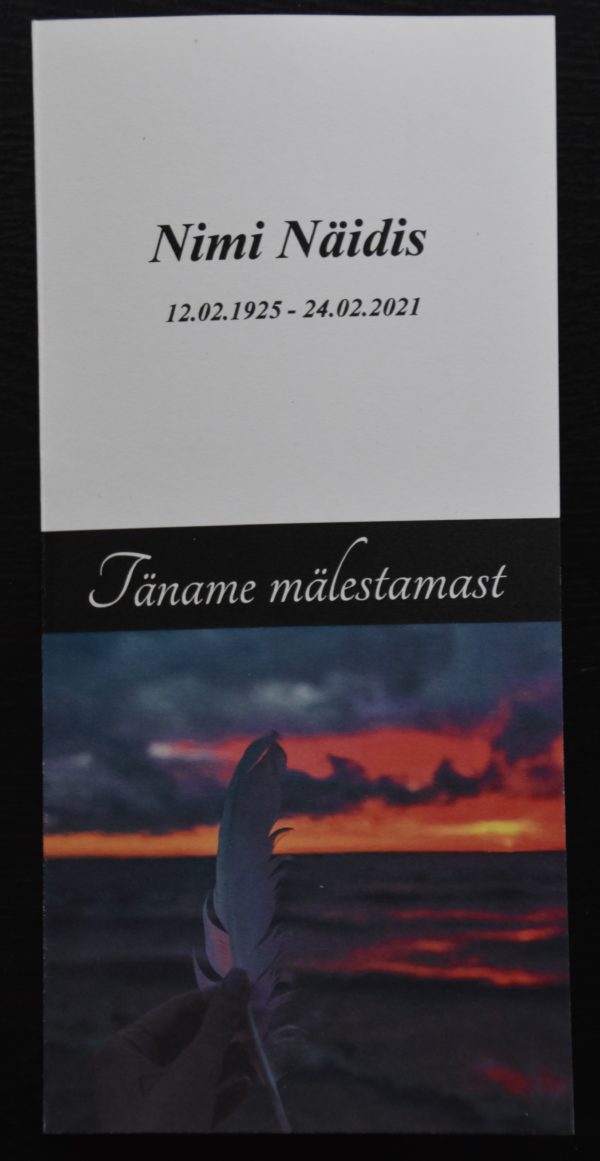 Matuse tänukaart sulega